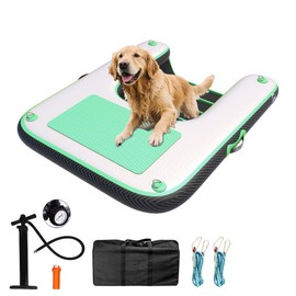 ALIFUN Inflatable Dog Water Ramp Safety Floating Dock Dog Pool Raft for Pool Lake Boat Non-Slip Floating Ladder for Pets Up to 220 LBs Bgreen 120CM Length