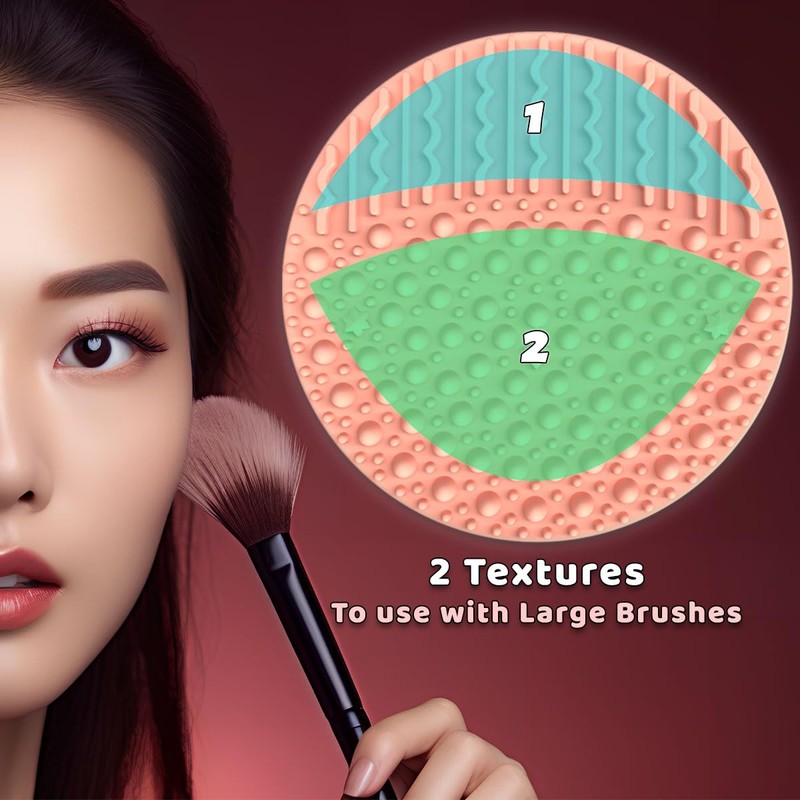 2 Pieces Silicone Makeup Brush Cleaner, YalsFTY Cosmetic Brush Scrubber