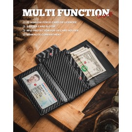 DUGRAFT Card Holder Wallet with ID Window, Card Wallet RFID Blocking Mens Wallets, Card Cases & Money Organisers, Holds 9+ Cards