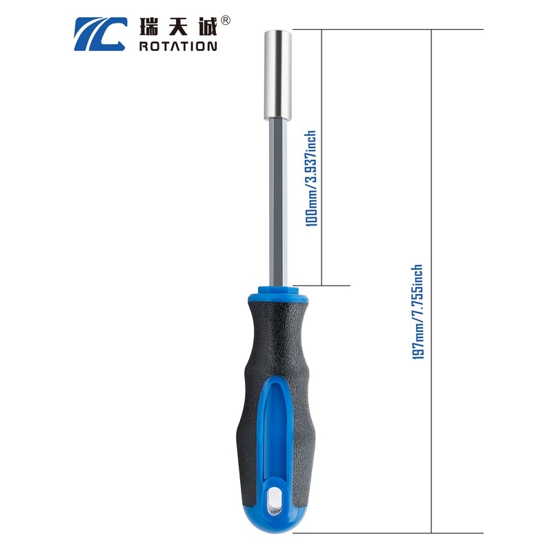 ROTATION 1/4 Inch Magnetic Bit Driver, Nut Driver with Non-slip