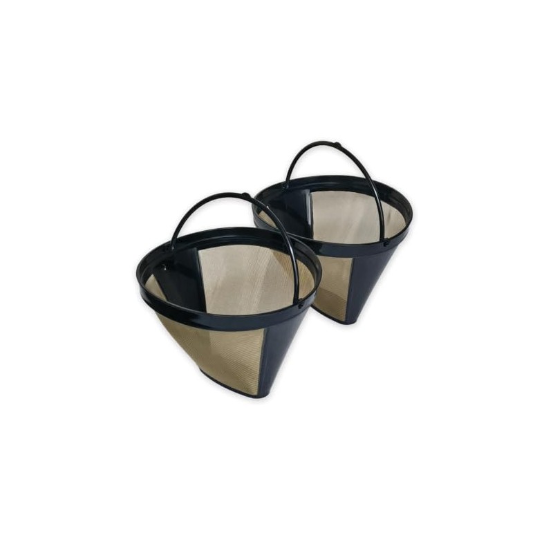 Reusable #4 Cone Coffee Filter 2 Pack - Gold Mesh