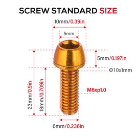 CNCLOL MTB Brake Caliper bolts,Bike Brake Caliper bolts M6x18mm Steel alloy,Orange