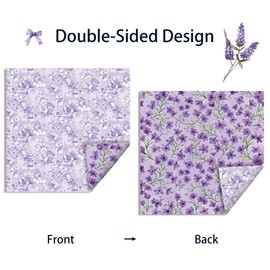 24Sheets Purple Flower Scrapbook Paper Pad Florals Theme Scrapbook Paper DIY Handmade Decorative Paper for Card Making, Jounaling,Birthday Wedding Party Supplies