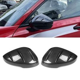 2 PCS Rear View Side Mirror Covers Cap Compatible with Honda Civic 11th 2022-2023 with Turning Light Carbon Fiber Style