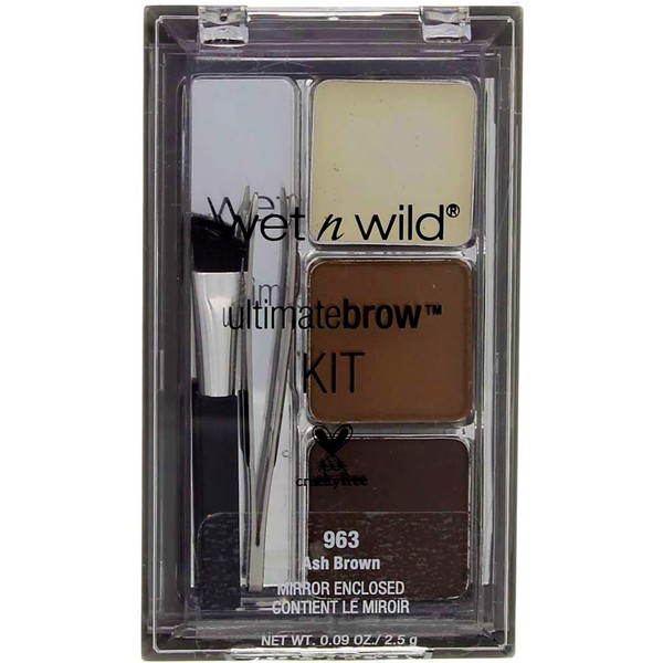 Wet N Wild Ultimate Brow Kit, #963 Ash Brown - 1 Kit, Pack of 3