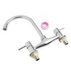 Slim 2 Hole Kitchen Sink Faucet Double Lever Separate Hot
