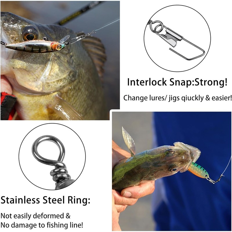 Fishing Barrel Swivel with Double Safety Snaps Brass Fishing Swivels