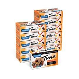 FinerFin Yellowfin Tuna Salad in Organic Olive Oil | Mexicana Salad Flavor | Premium Canned Tuna Fish with EVOO | Gourmet Ready-to-Eat Wild-Caught Fillets | 4.4oz can - 12 Pack