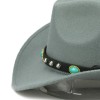 Syrios Gifts Gray Western Cowboy, Cowgirl Hat, Turquoise, Men Women