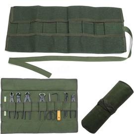 10 Pockets Canvas Spanner Wrench Tool Roll Up Storage Bag Organizer Pouches