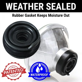 AutoLöc Power Accessories Snake Eye 7" Inch Round Halogen Headlight Assembly w/ H4 Bulbs Car Truck Hot Rod