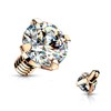 3 Pc 14G CZ Gold Yellow Gold Prong Set Dermal