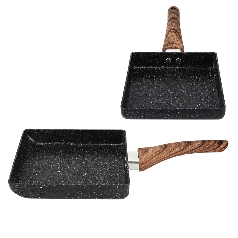 Tamagoyaki Rectangular NonStick Saucepan Black Practical Frying Pan Kitchen Supplies