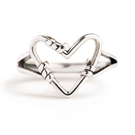 Story Jewellery Silver Plated Heart Wire Promise Rings for Women, Inspirational Dainty Heart Wire Jewelry Gifts for Her, Birthday Christmas Valentines Gifts for Women (Sterling Silver 07)