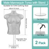 Geetery 2 Pack Male Mannequin Torso with Stand Hollow Back