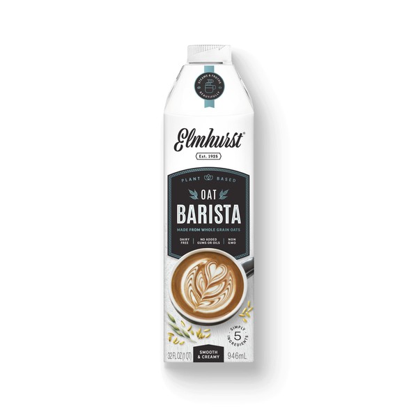 Elmhurst 1925 Barista Edition Oat Milk, Plant-Based, Vegan, 32 Ounce (Pack of 6)