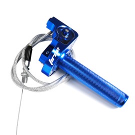 Throttle Grip Motorcycle 22mm CNC Aluminum Quick Twister Throttle Cable for CRF50 CRF70 70 110 70CC 110CC IRBIS 125 250 Dirt Pit Bike Accessories (Blue)