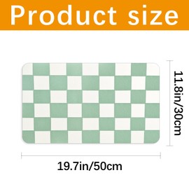 Checkered Dog Feeding Mat, Non-Slip Sole Absorbent Dog and Water Bowl mat, Stain Free Quick Drying Checkerboard pet placemat, Suitable for Dog, cat,Accessories 12" x19"