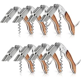 U Chef Sacacorchos de madera premium, destapador/destapa corchos multifuncional de acero inoxidable con palisandro, Perfecto para destapar botellas de vino, cervezas y refrescos