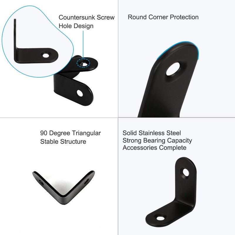 sourcing map 6 pcs. 90 Degree Shelf Bracket Angle Bracket