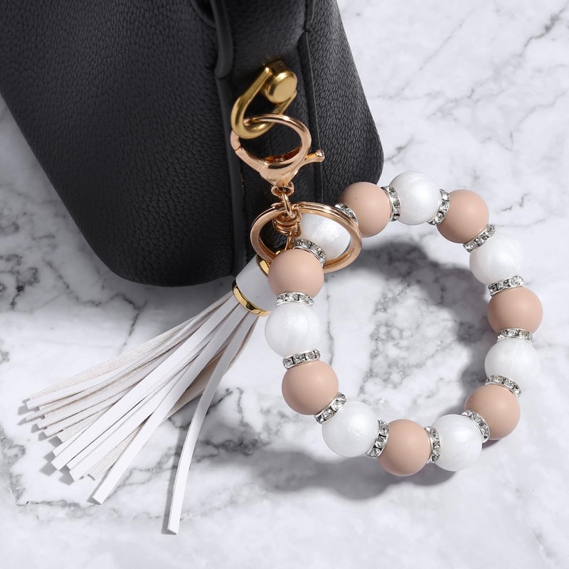 AMIR Silicone Key Ring Bracelet for Women - Elastic Wristlet