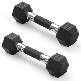 PAPABABE Hex Dumbbell Set of 2, 2.5 lb dumbbells pair, 2.5 Pound Weight Dumbbells for Women & Men, Hand Weights for Strength Training, Free Weights,pesas para ejercicios (2.5 Pair)