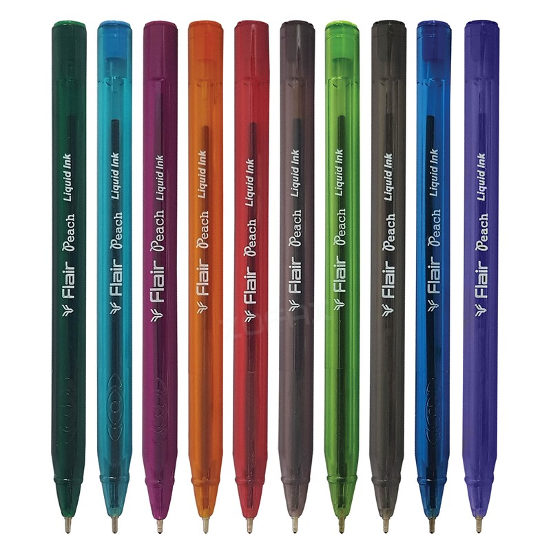 Flair 10 x 0.7mm Peach Liquid Ink Ballpoint Pens Projects