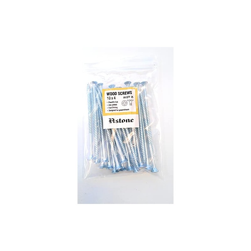 Astone Bright zinc Wood Screw Mini Packs (25, 10 x