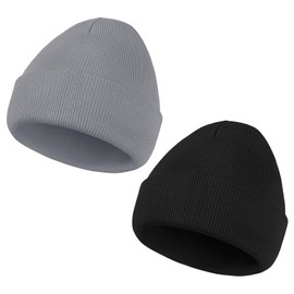 American Trends Beanie Hat for Men Women Smile Face Beanies Knit Soft Cute Skull Beanie Hats, Z Black & Grey, One Size