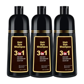 3 Negro- Shampoo Tinte Instantaneo Para Cabello Cubre Canas Natural Jengibre 500Ml - Champú Instant Hair Dye Color Para Teñir El Cabello 3 En 1 Colora