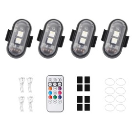 SMOTRCC 4PCS Wireless LED Strobe Lights with Remote, Rugged USB Rechargeable Warning Lights for UTV ATV Motorcycle Truck Bike Drone – 8 Colors 10 Modes, Waterproof IP65 Wireless LED Safety Light
