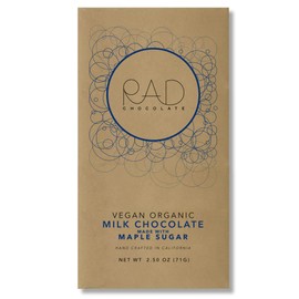 Rad Chocolate Vegan Milk Chocolate Maple Sugar | 3 pack | Certified Organic | Gluten & Soy Free Chocolate | Paleo Friendly