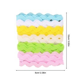 2 Roll Rick Rack Trims Colorful Polyester Trim Ribbons DIY Craft Ribbon for Sewing Wrapping Home Birthday Wedding Party Decoration 8mm Style 2