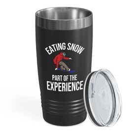Snowboarding Black Edition Viking Tumbler 20oz - Eating snow - Ski Snowboard Goggles Snowboarder Skiing Snowboarding Gift Skiers Hiking Mountain