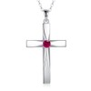 ONEFINITY Cross Necklace 925 Sterling Silver Origami Cross Birthstone Pendant