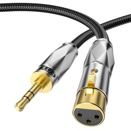 EMK Unbalanced 3.5mm to XLR Cable, Male to Female XLR to 1/8 Inch Cable, 1/8 to XLR Cable for Smartphones, MP3 Players, Tablets, Laptops,Microphone,Mixers, Amplifiers, Speakers (3 metres)
