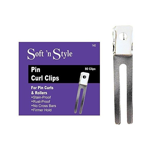 Soft 'N Style Boxed Pin Curl Clips, 80 Per Box