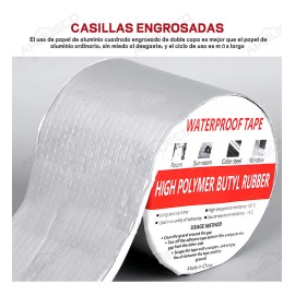 Cinta Impermeable Aluminio 10CMx10M Sellado Fugas Agua Resistente