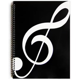 ERUIZILLA Blank Sheet Music Notebook,100 Pages Composition Manuscript Staff Pape,Manuscript Paper Notebook 26x19cm (Black Music)