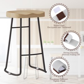 Pack of 24 Furniture Felt Pads with Velcro Fastening, Felt Pads for Chairs Rails, Furniture Felt Pads Chair Leg Protectors Felt Gliders for Chairs, Skate Chairs, Rocking Chairs