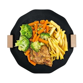 Outdoor Camping Card Stove Barbecue Pan Smokeless and Non Stick Barbecue Pan Electromagnetic Stove Gas Stove Dual Purpose Barbecue Pan (Black)