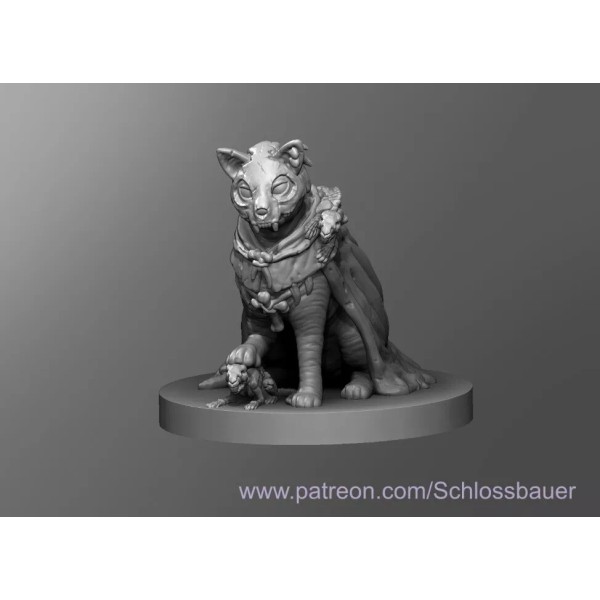 Necromancer Cat Wizard NPC Monster Manual 28mm Scale D&D Tabletop