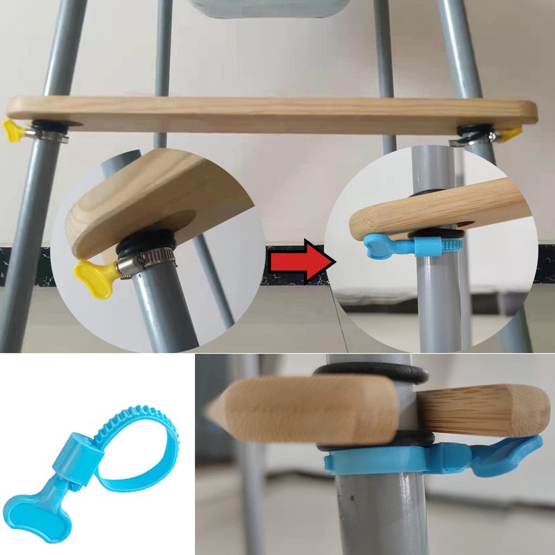 High Chair Footrest, Natural Bamboo Wooden Footrest Compatible with IKEA