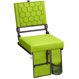 Folding Reclining Stadium Seats with Back Support for Bleachers, Bleacher Chairs with Back and Cushion Seating for Football, Camping Chair, Kayak Seat, Canoe, Paddle Board, Concerts, & Sports Events