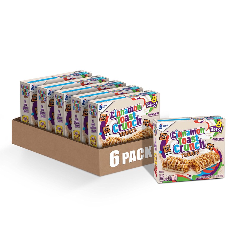 Cinnamon Toast Crunch Breakfast Cereal Treat Bars, Snack Bars, 8