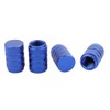 TOMALL Round Tyre Valve Caps Chrome Blue for Car Wheel