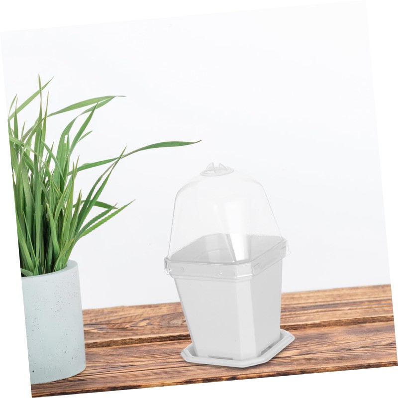 ULTECHNOVO 10 Sets Small Plastic Nursery Pots with Trays Ventilated