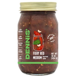 All-Natural Fiery Red Salsa by Dennis’ Gourmet | A Fresh, Hearty Restaurant Salsa that is Low Sugar, Low Cal, Low Carb, Lower Sodium, and Gluten Free! Includes (1) Large 16 oz Jars (1-Pack)