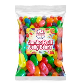 Jumbo Assorted Jelly Beans - 1 lb of Fresh Delicious Extra Large Strawberry Cherry Lemon Lime Grape Orange Jelly Beans