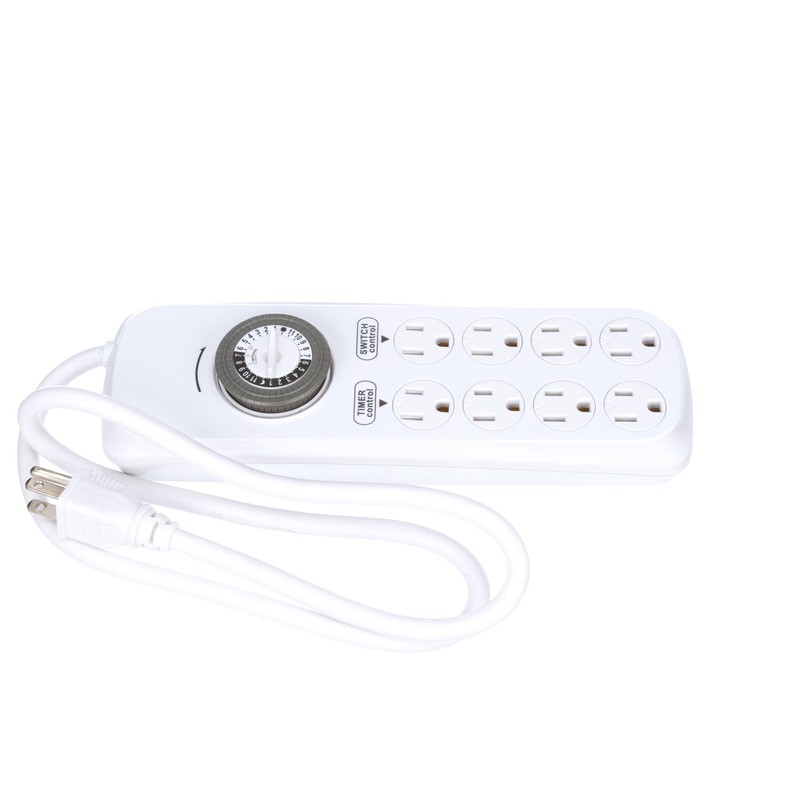 Woods 22575WD Indoor 8-Outlet Power Strip with Built-In Mechanical Timer;